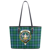 Urquhart Ancient Tartan Crest Leather Tote Bag